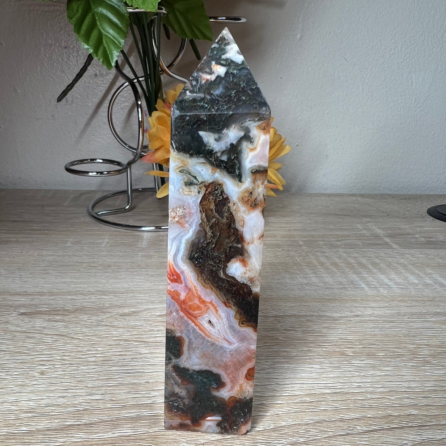 Carnelian Moss Agate Tower 59B
