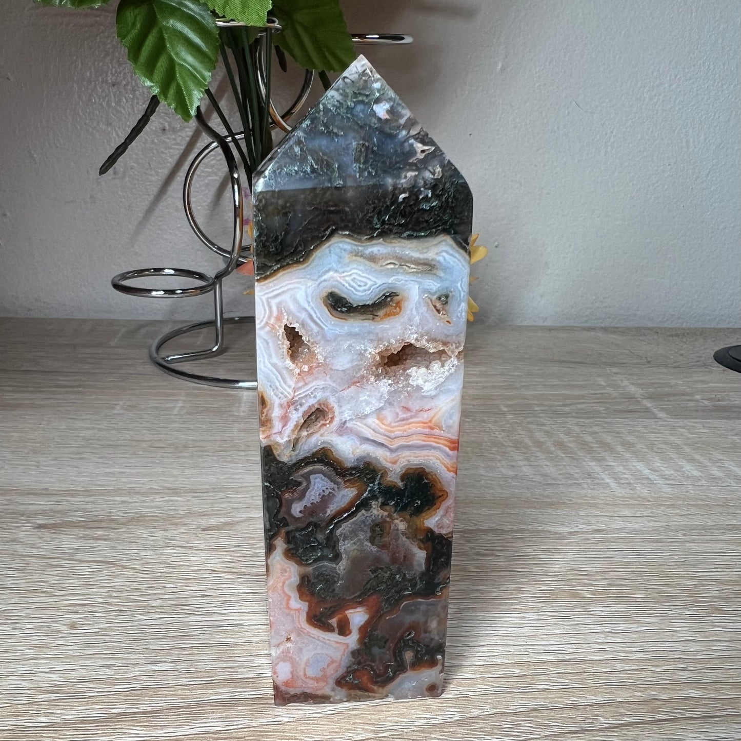 Carnelian Moss Agate Tower 59B