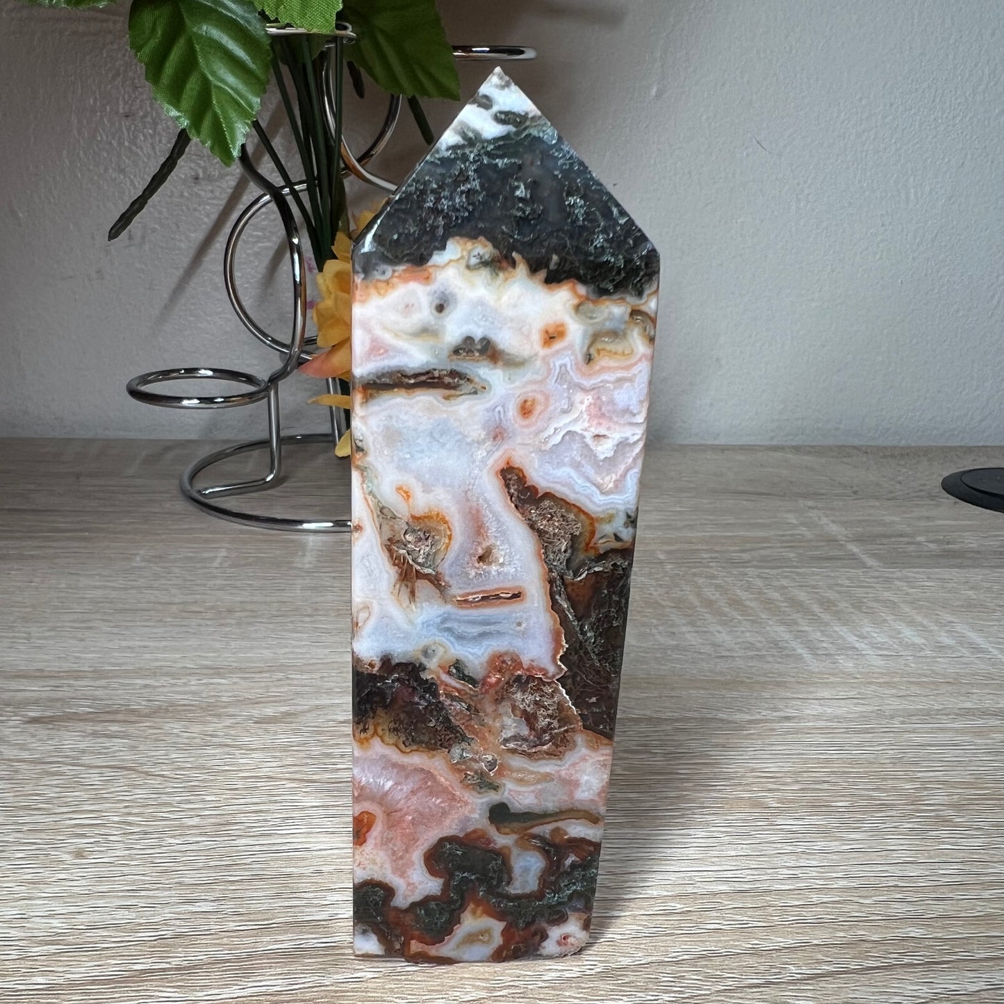 Carnelian Moss Agate Tower 59B