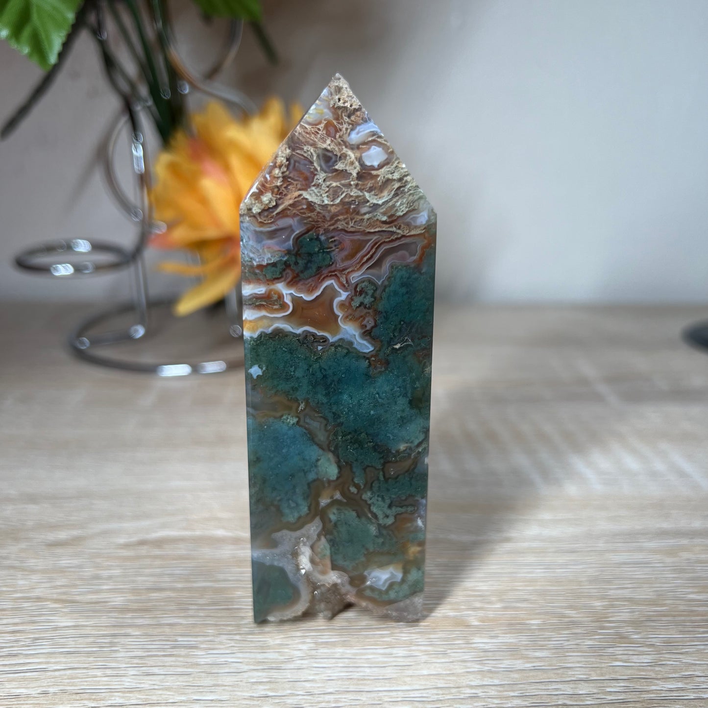 Carnelian Moss Agate Tower 50A