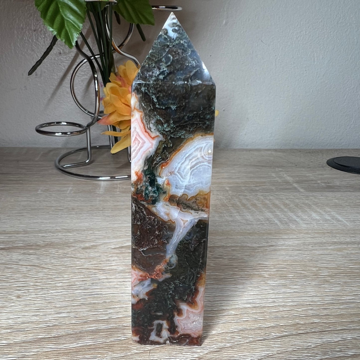 Carnelian Moss Agate Tower 59B