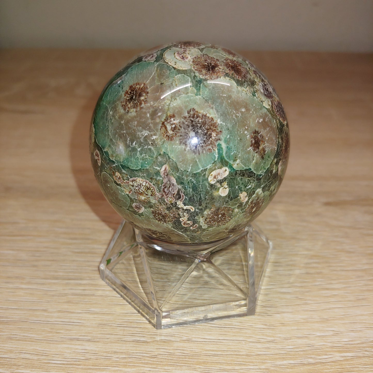 Green Cherry Blossom Agate Sphere 33C