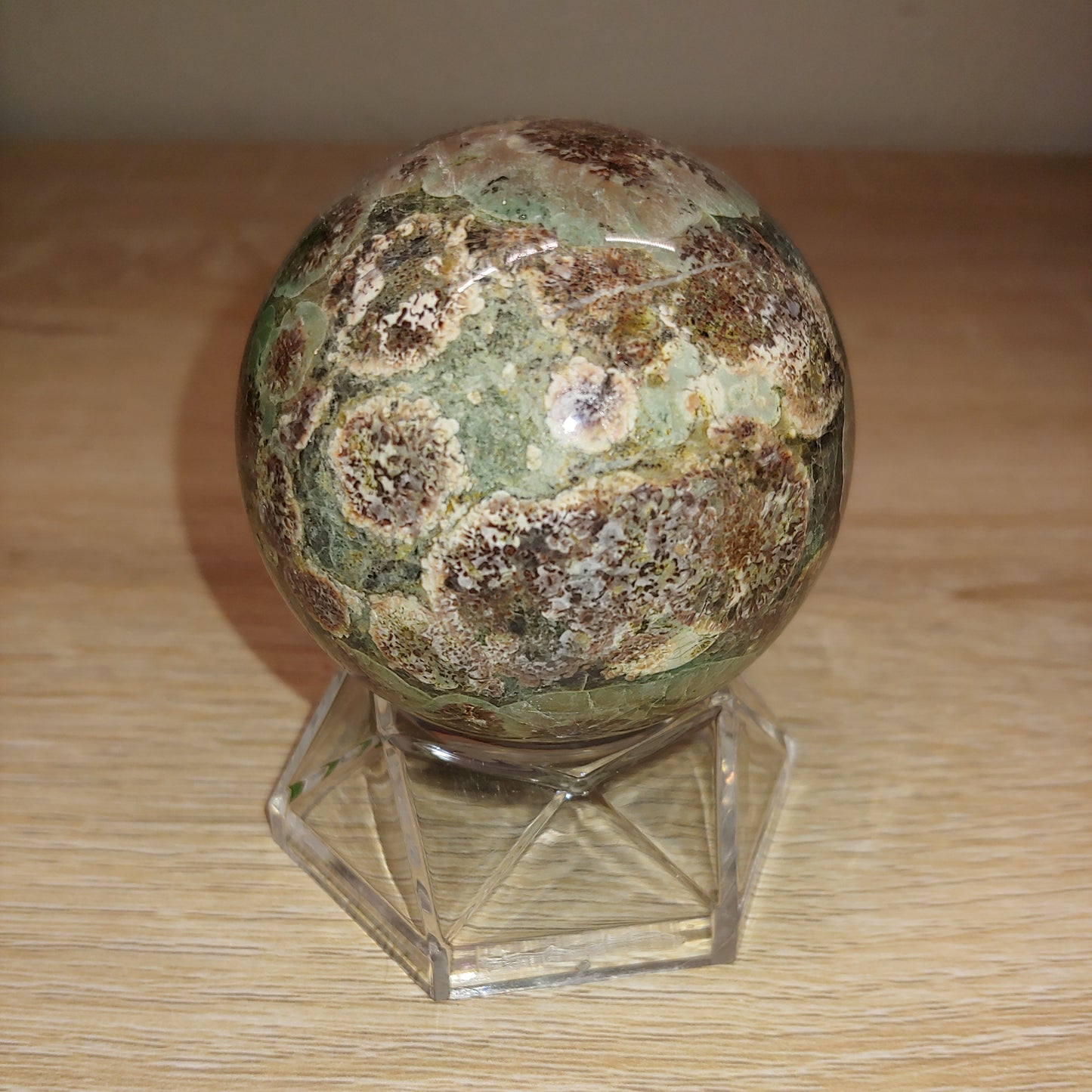 Green Cherry Blossom Agate Sphere 33C