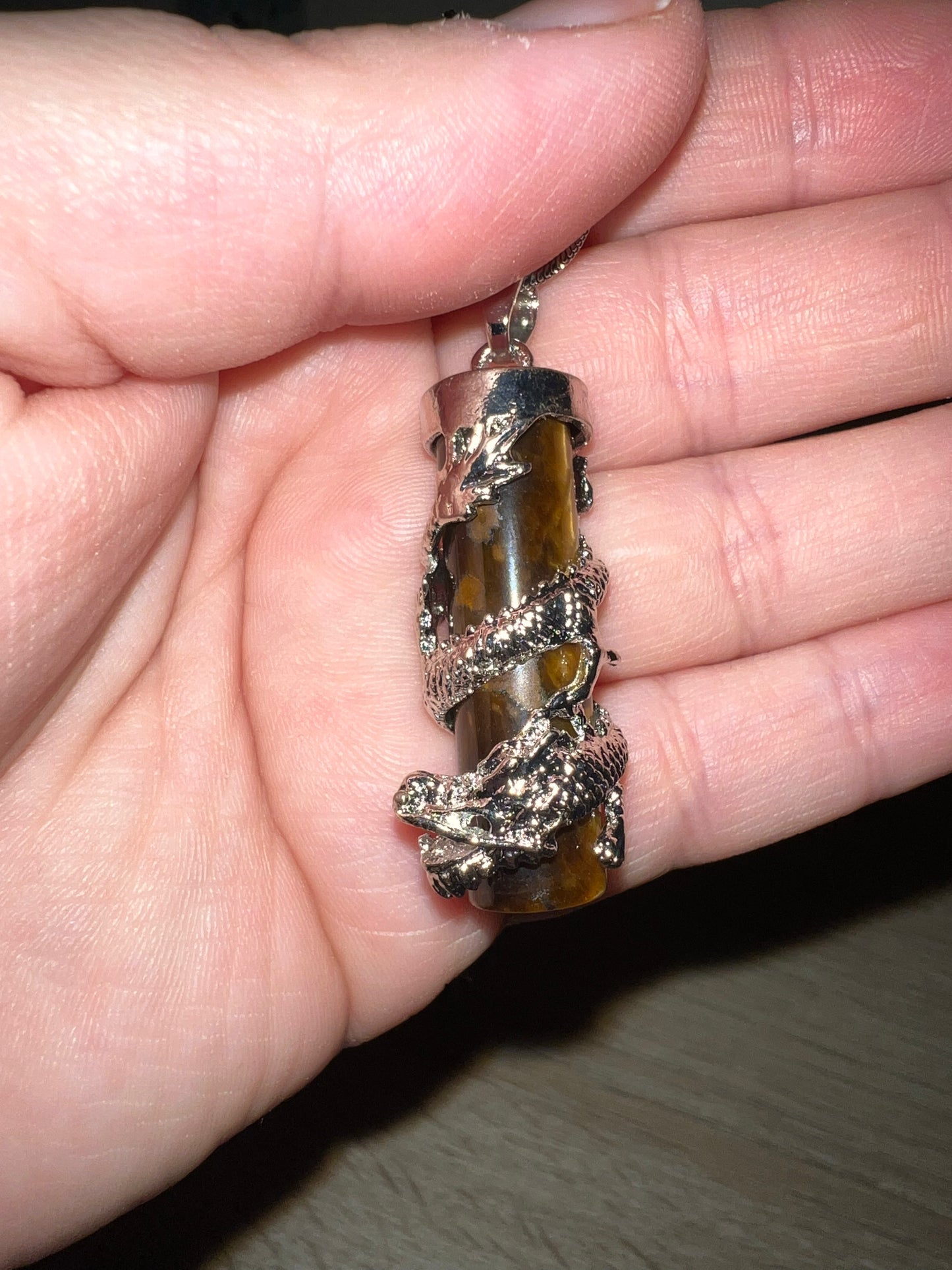 Tiger’s Eye Dragon Necklace 15T