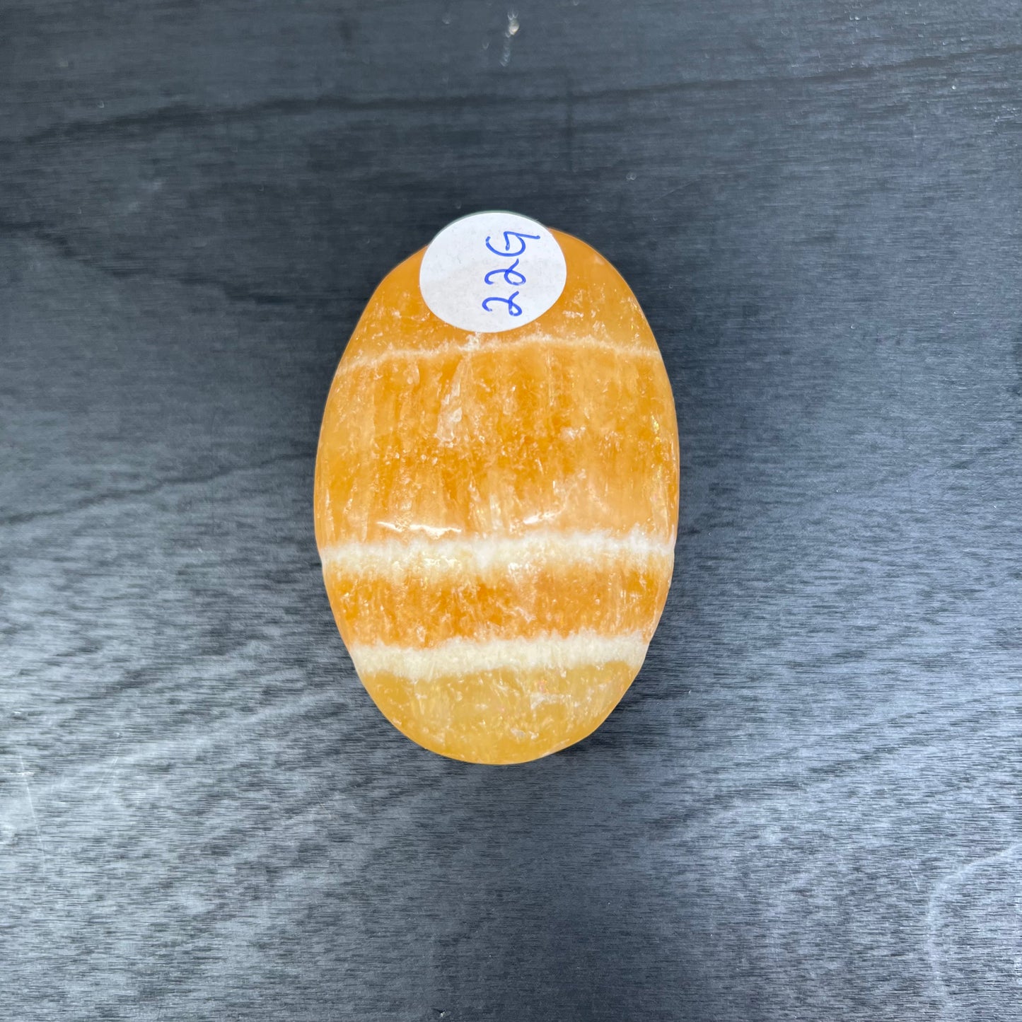 Orange Calcite Palm Stone 22G