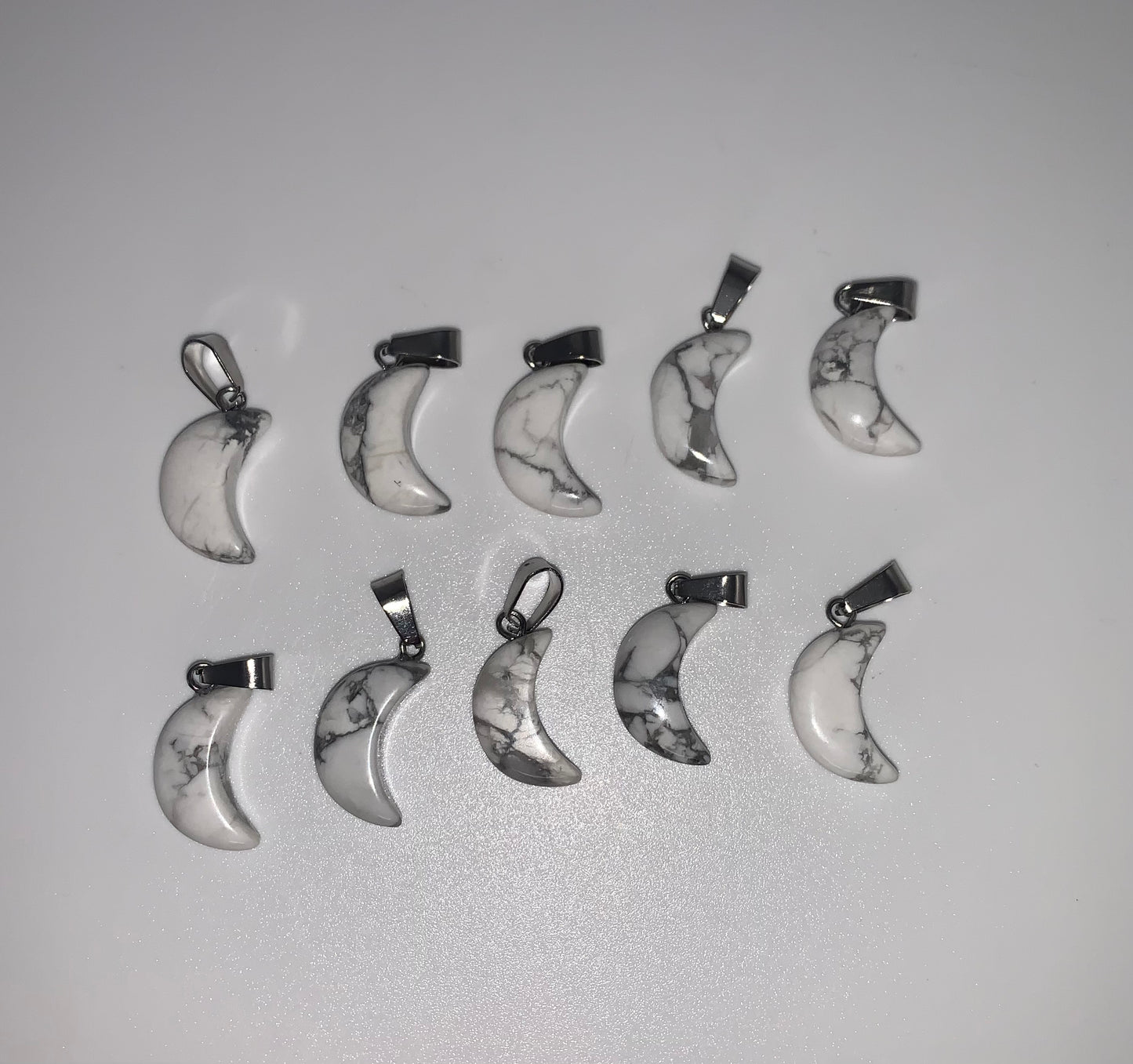 Howlite Moon Pendant