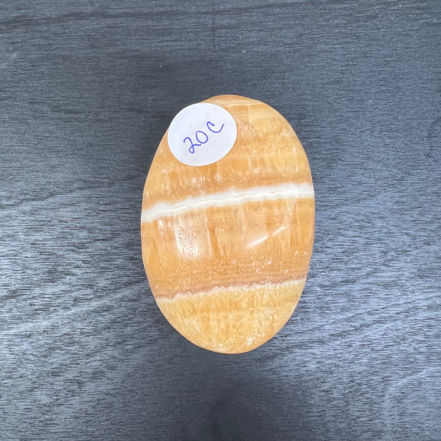 Orange Calcite Palm Stone 20C