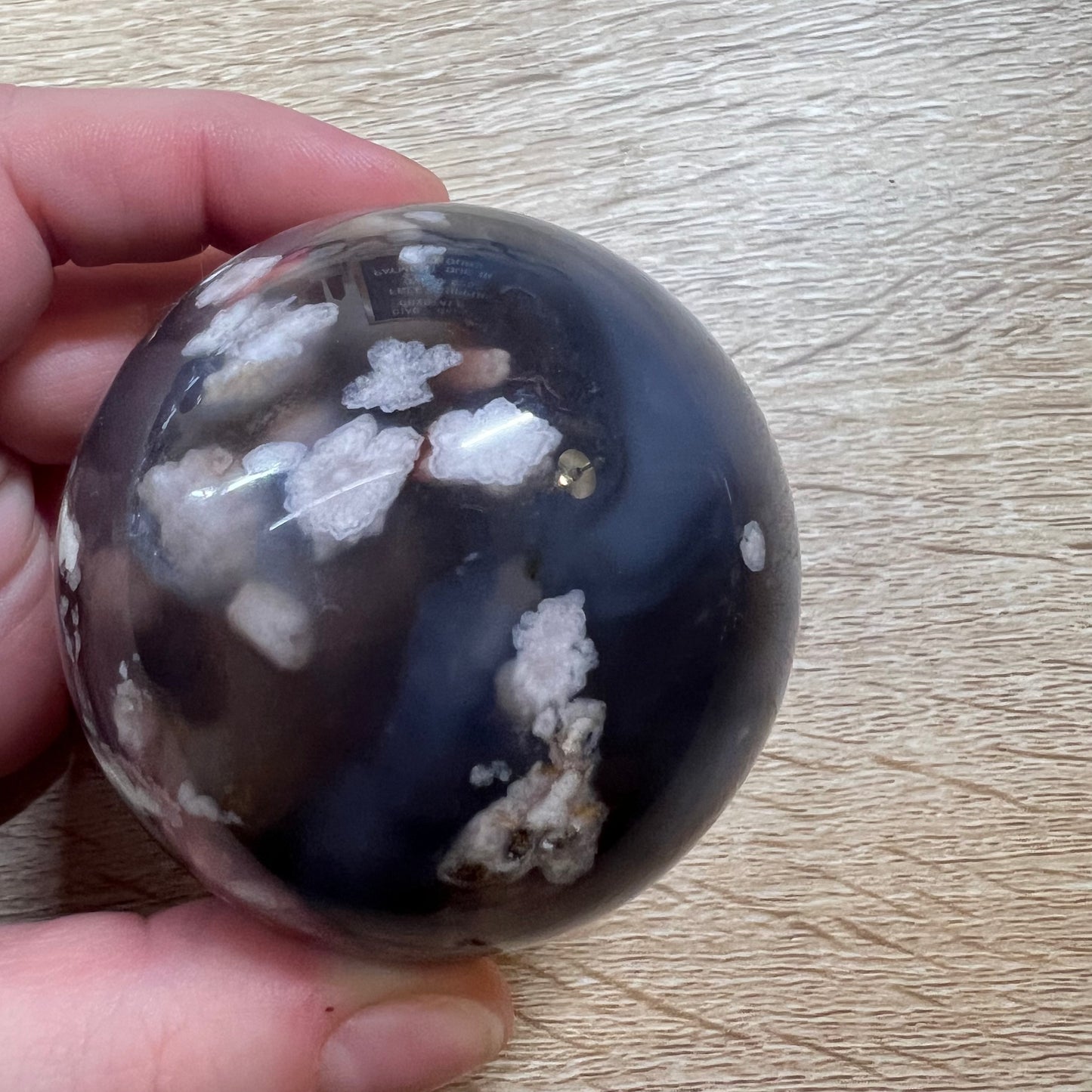 Black Flower Agate Sphere 51A