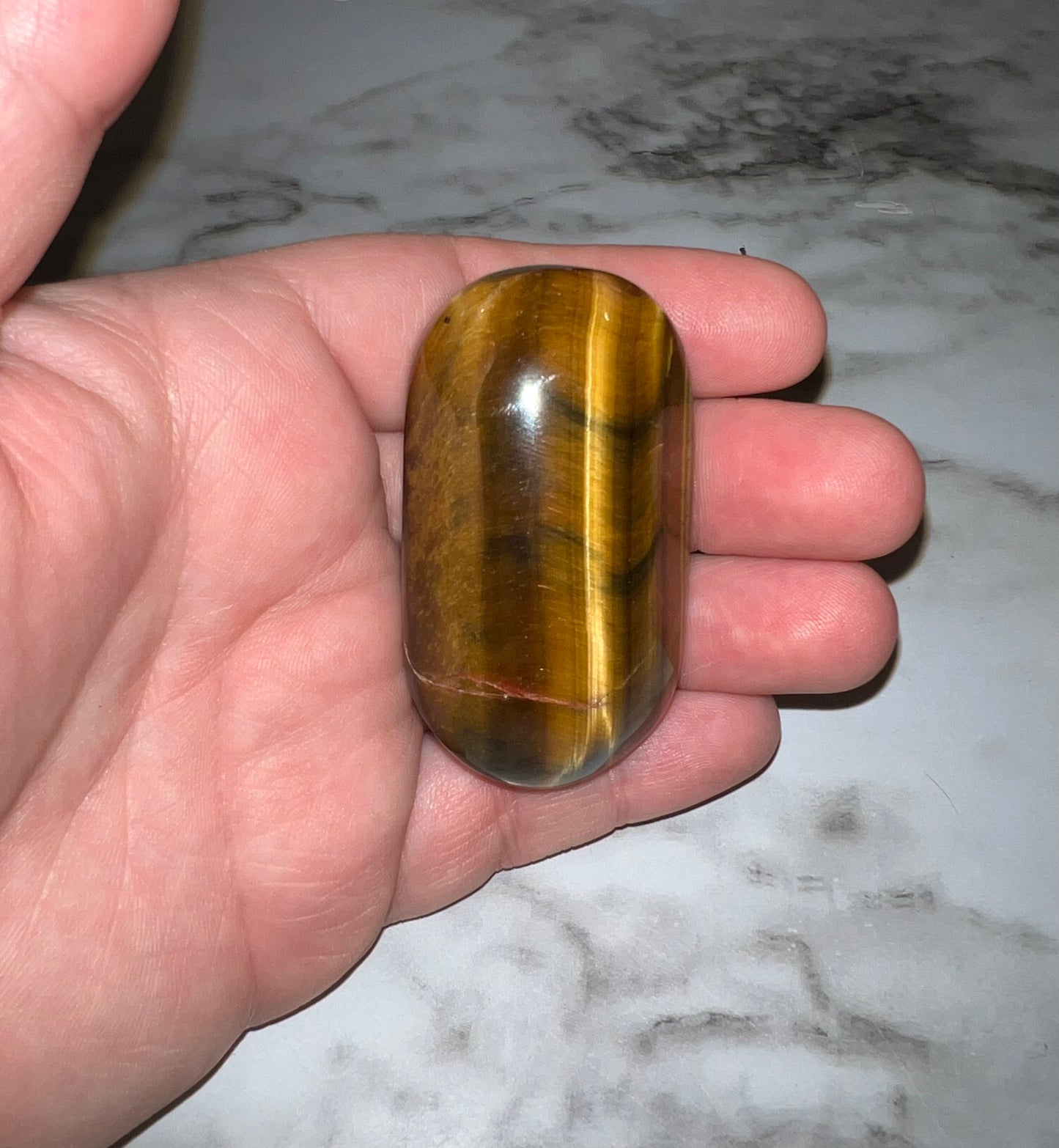 Tiger’s Eye Palm Stone 13C