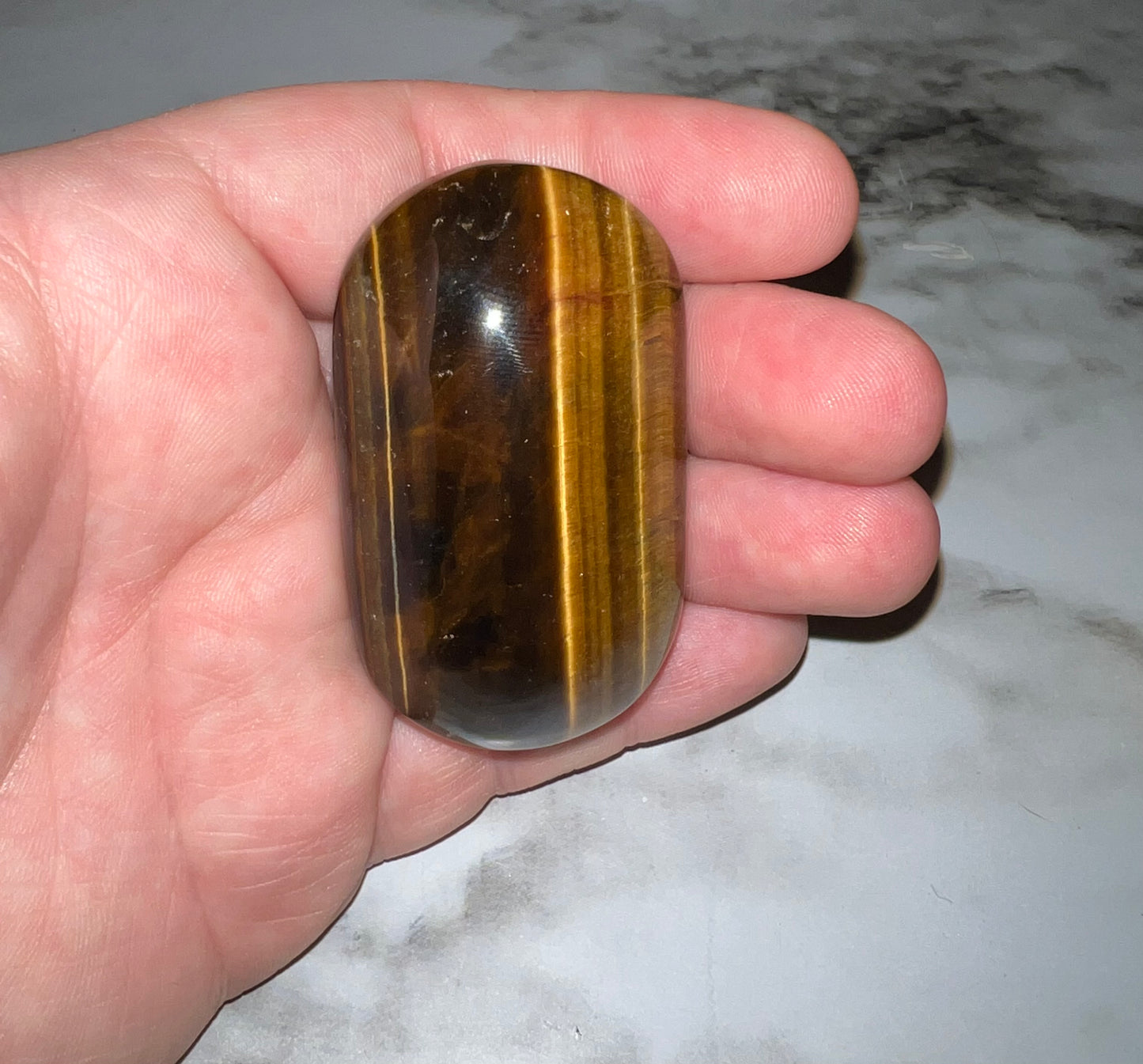 Tiger’s Eye Palm Stone 14B