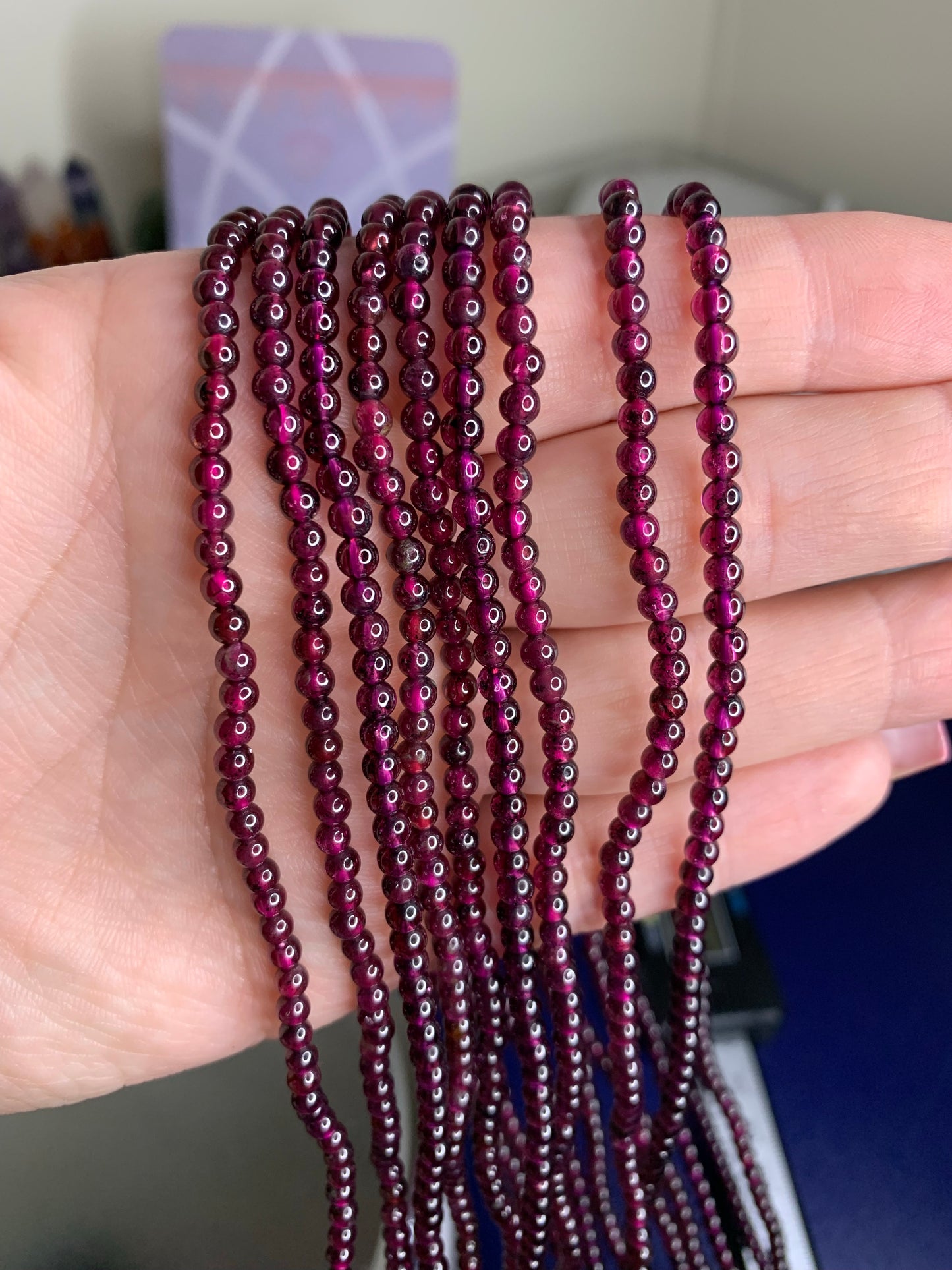 Garnet 3mm Wrap Bracelet