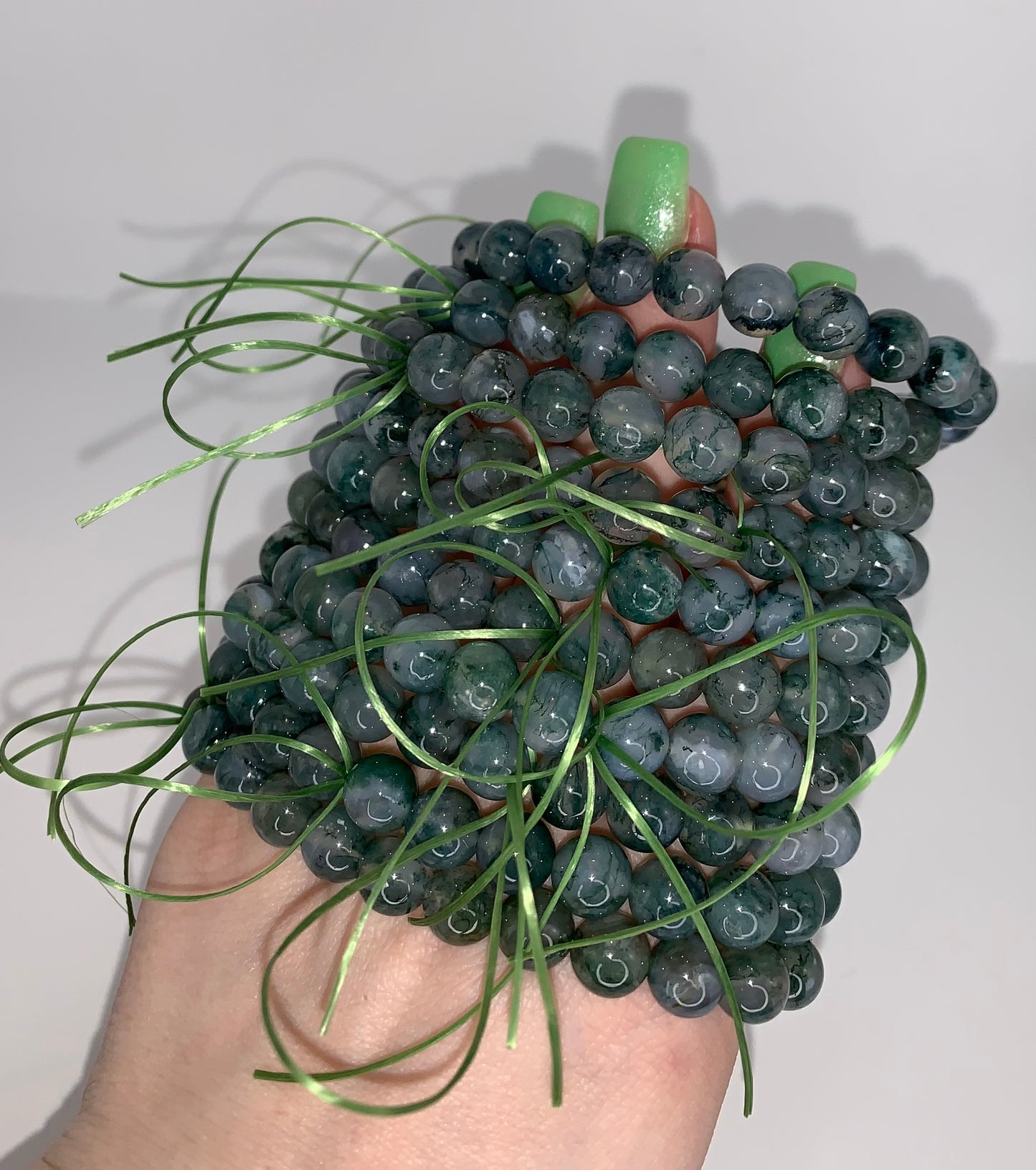 Moss Agate 9mm Bracelet