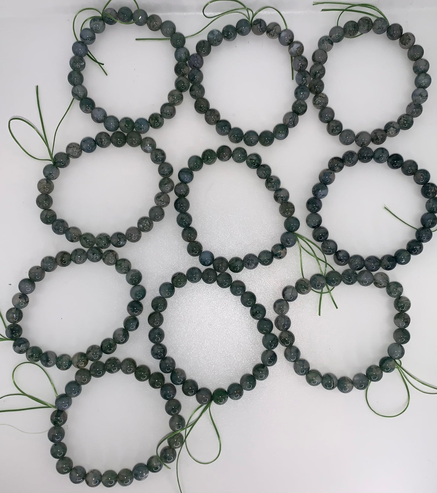 Moss Agate 9mm Bracelet