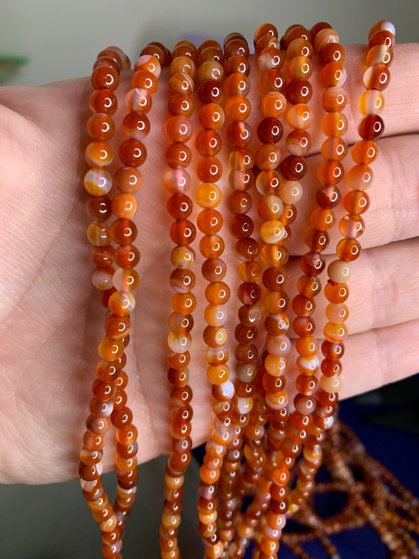 Carnelian 4mm Wrap Bracelet