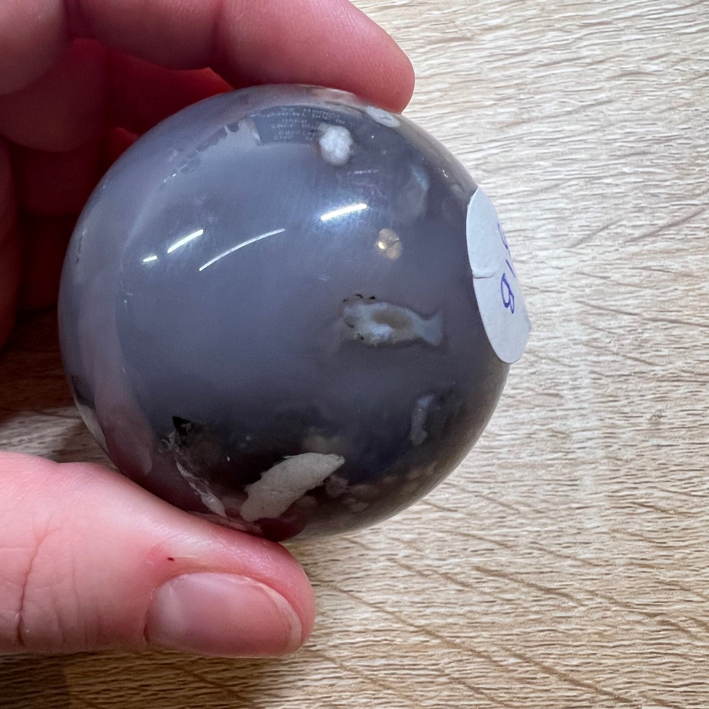 Black Flower Agate Sphere 31B