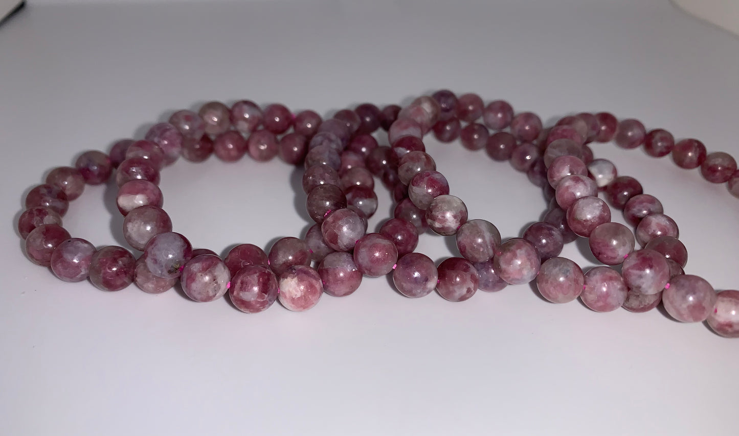 Pink Tourmaline with Lepidolite 8mm Bracelet