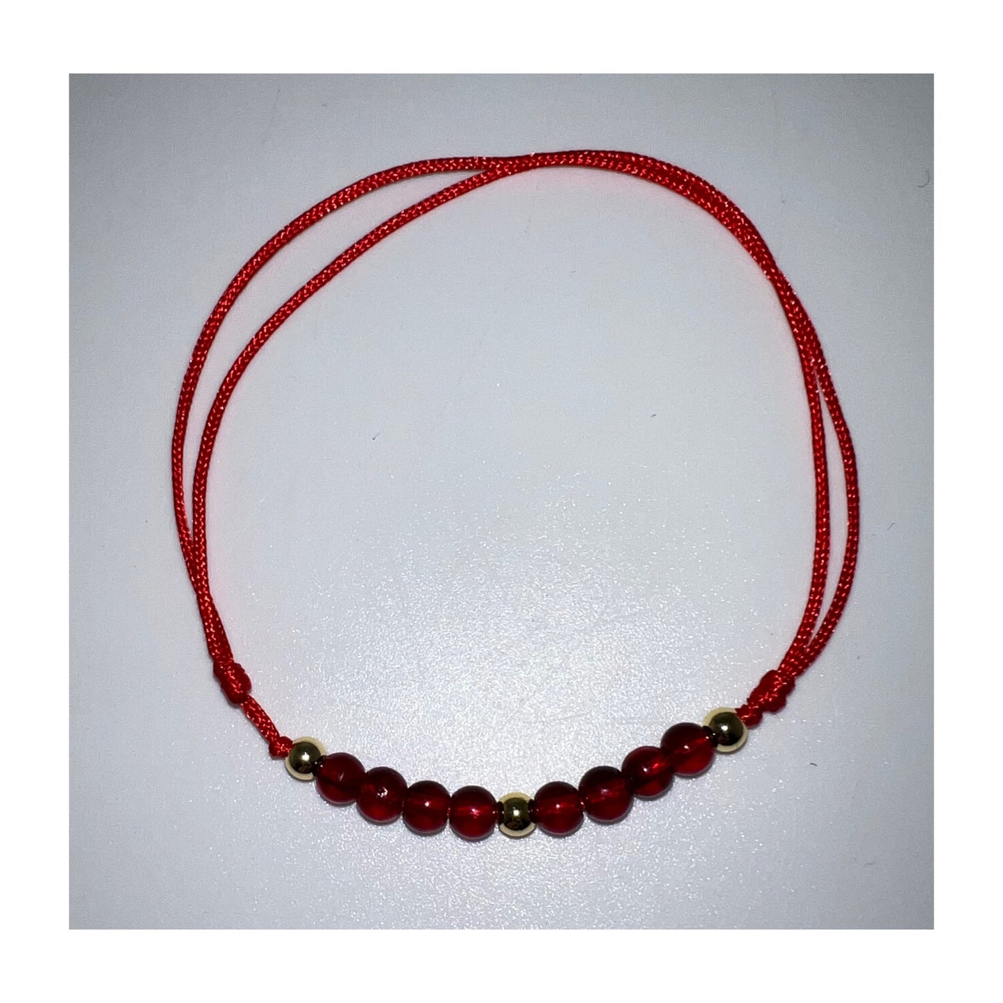 Garnet 4mm Adjustable Anklet