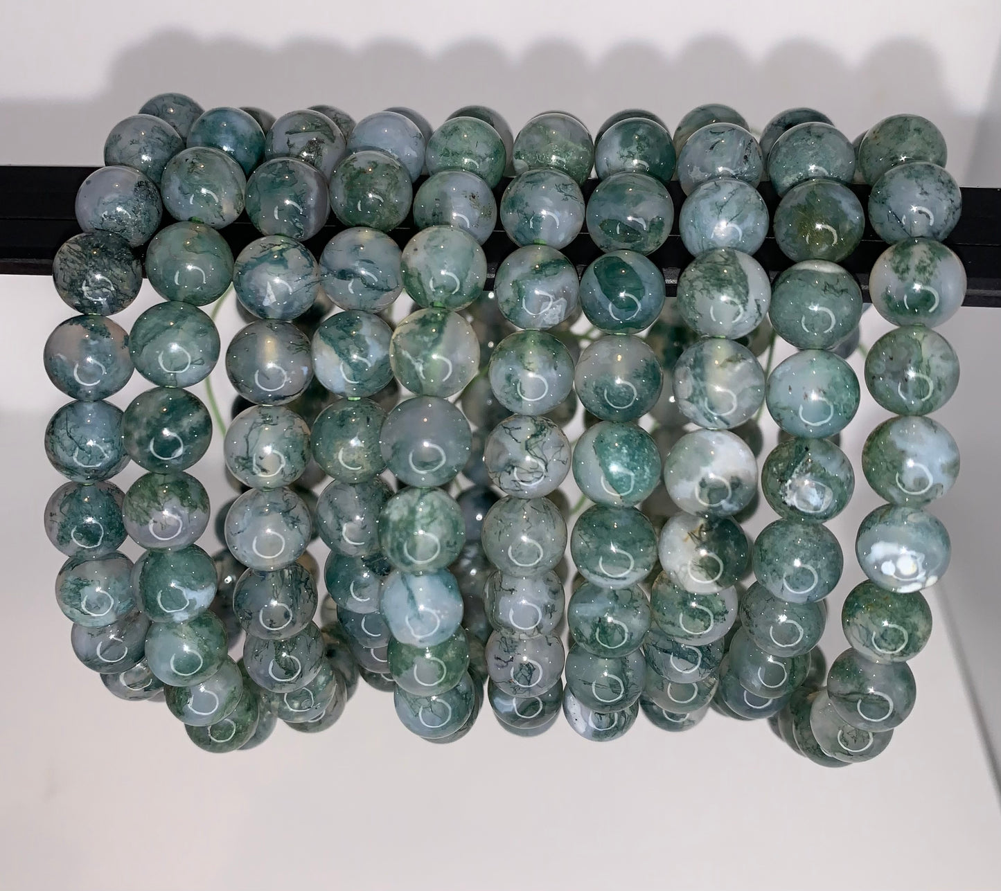 Moss Agate 9mm Bracelet
