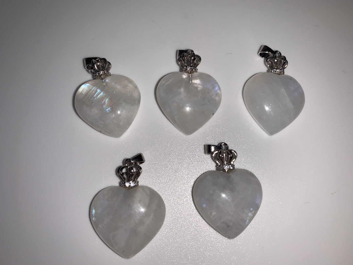 Rainbow Moonstone Heart Necklace