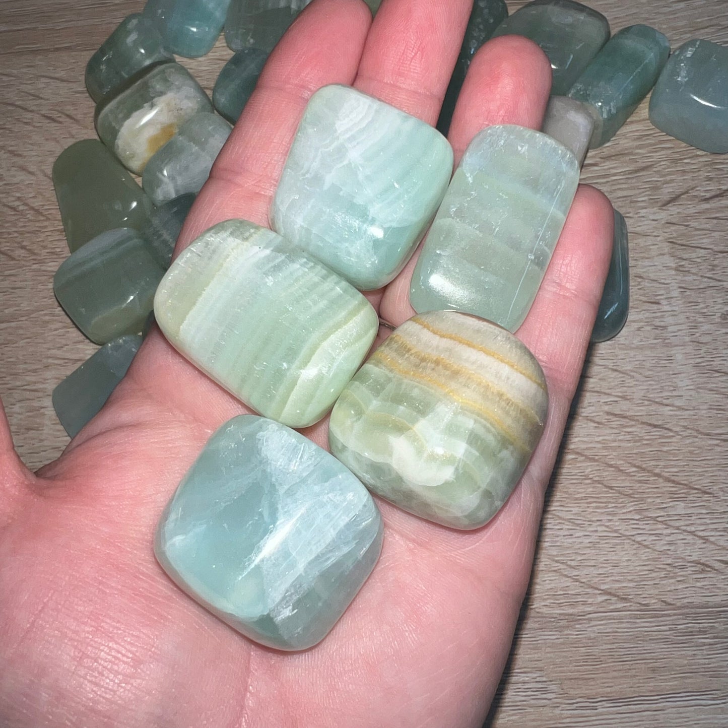 Pistachio Calcite Tumbled Stone