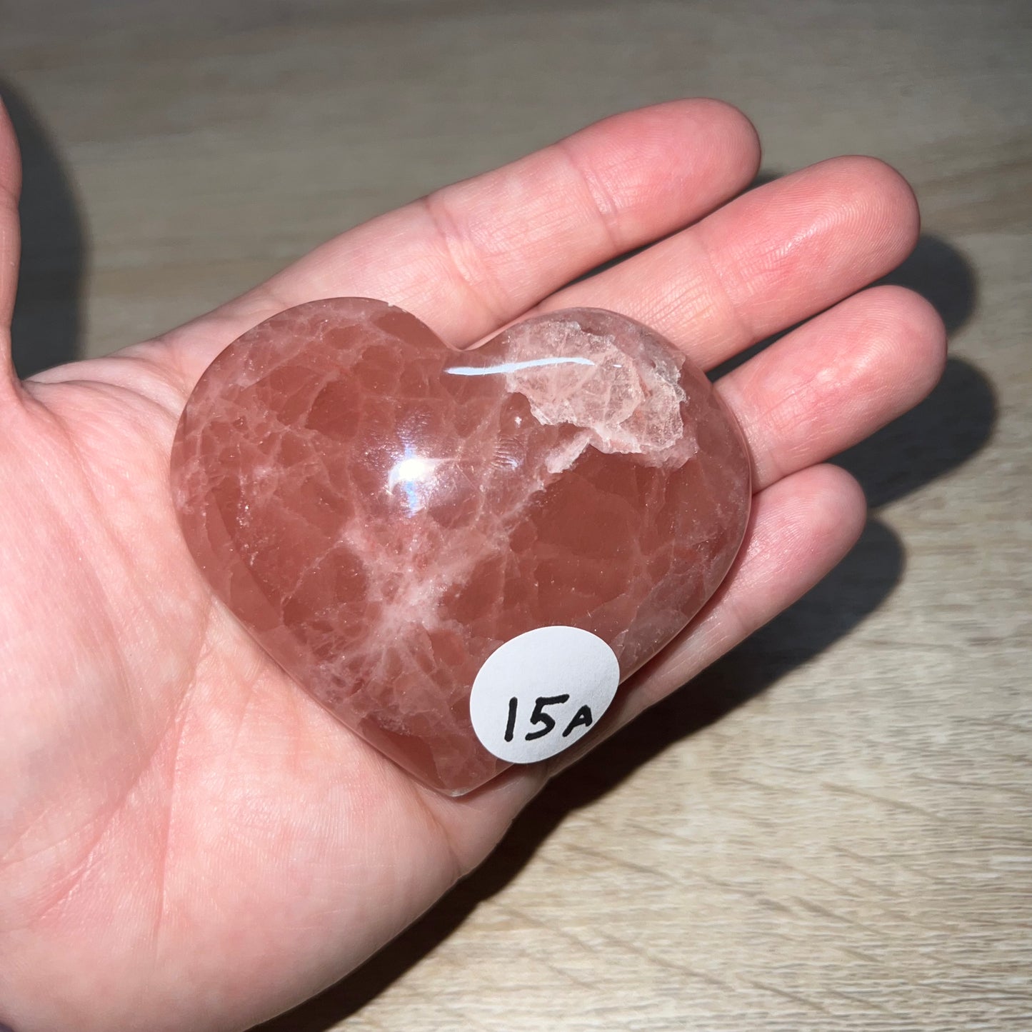 Rose Calcite Heart 15A