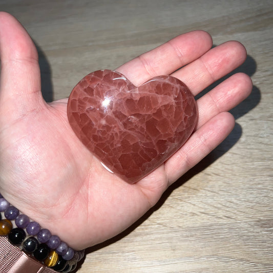 Rose Calcite Heart 17A