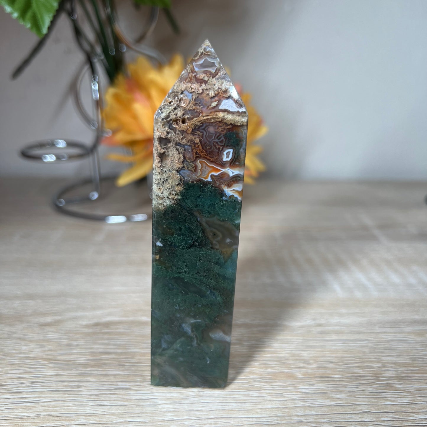 Carnelian Moss Agate Tower 50A