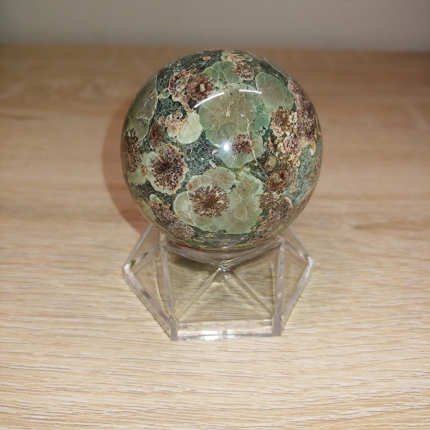 Green Cherry Blossom Agate Sphere 33A