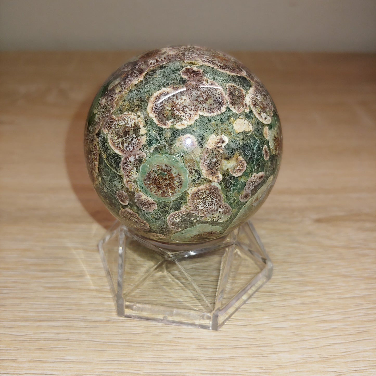 Green Cherry Blossom Agate Sphere 33B