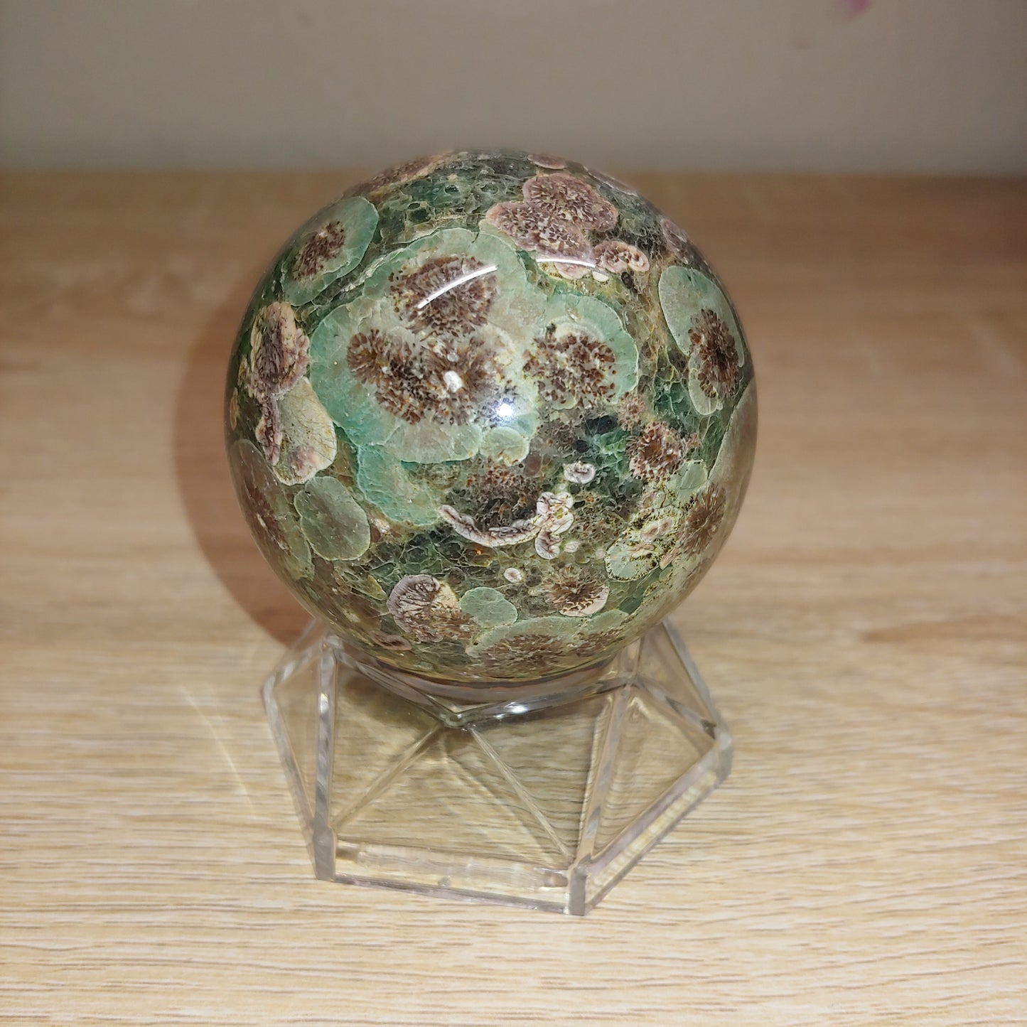 Green Cherry Blossom Agate Sphere 33B