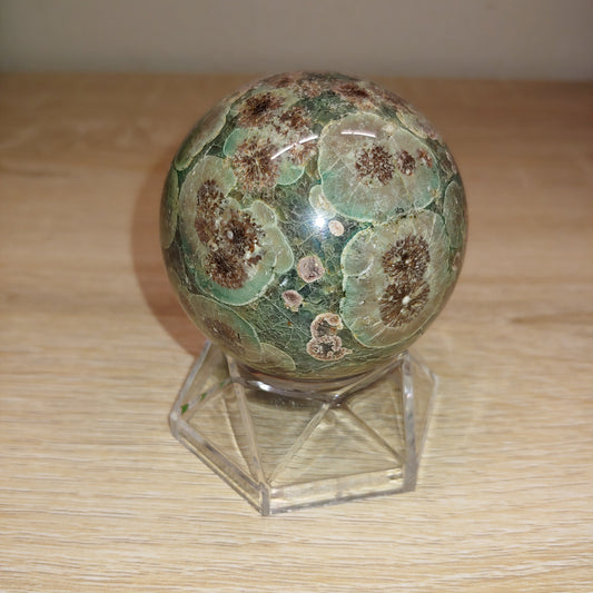 Green Cherry Blossom Agate Sphere 33C