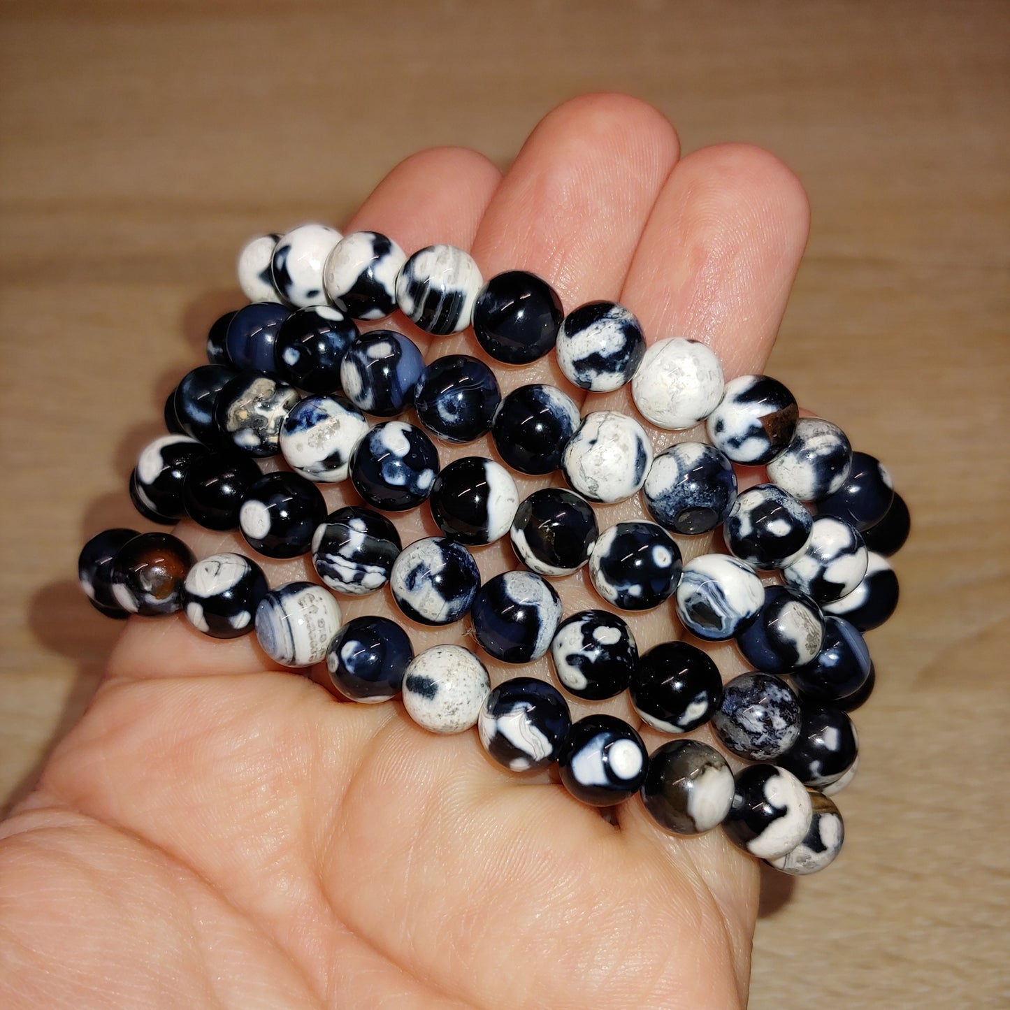 Orca Agate 8mm Bracelet