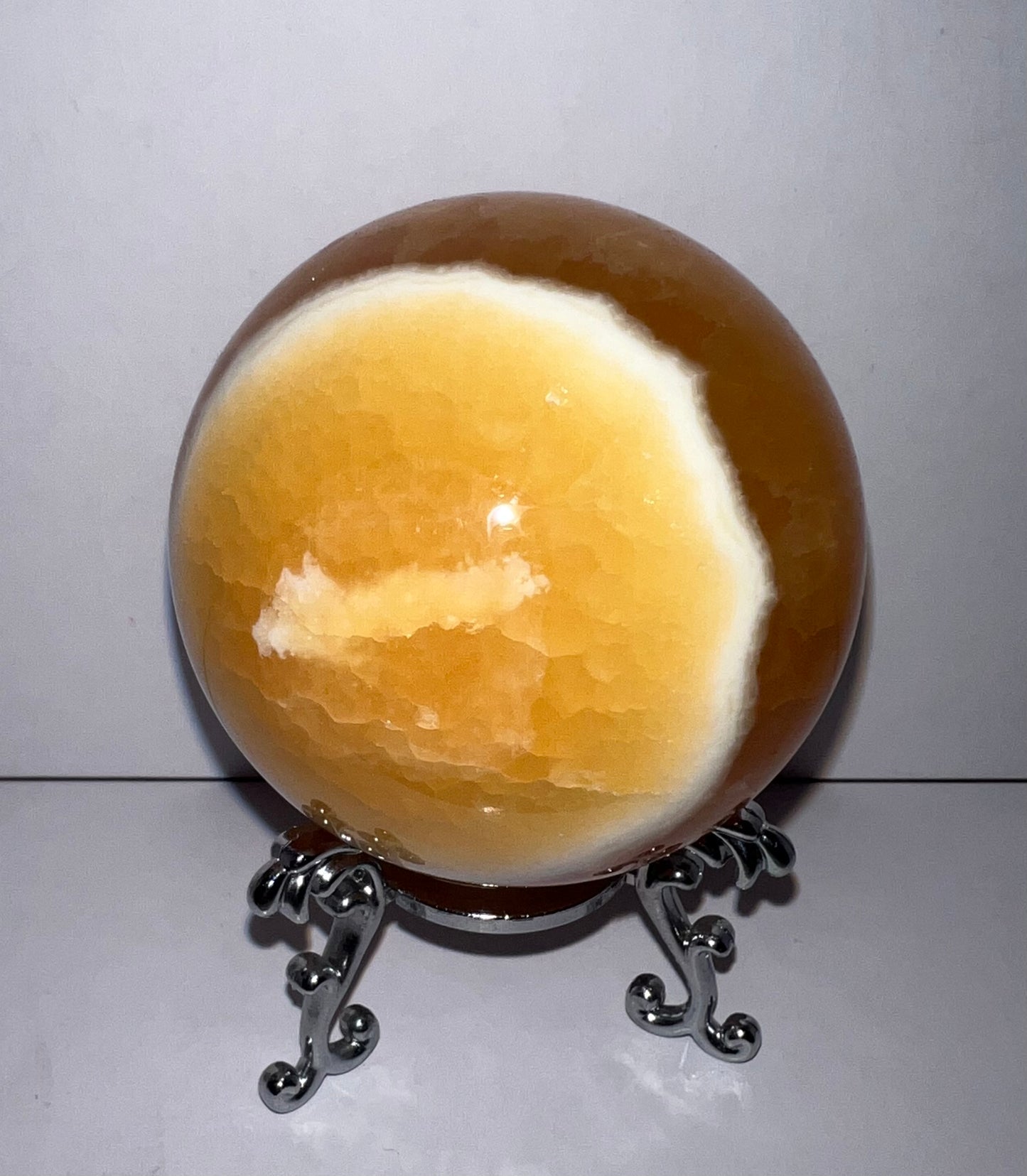 Orange Calcite Sphere 55A