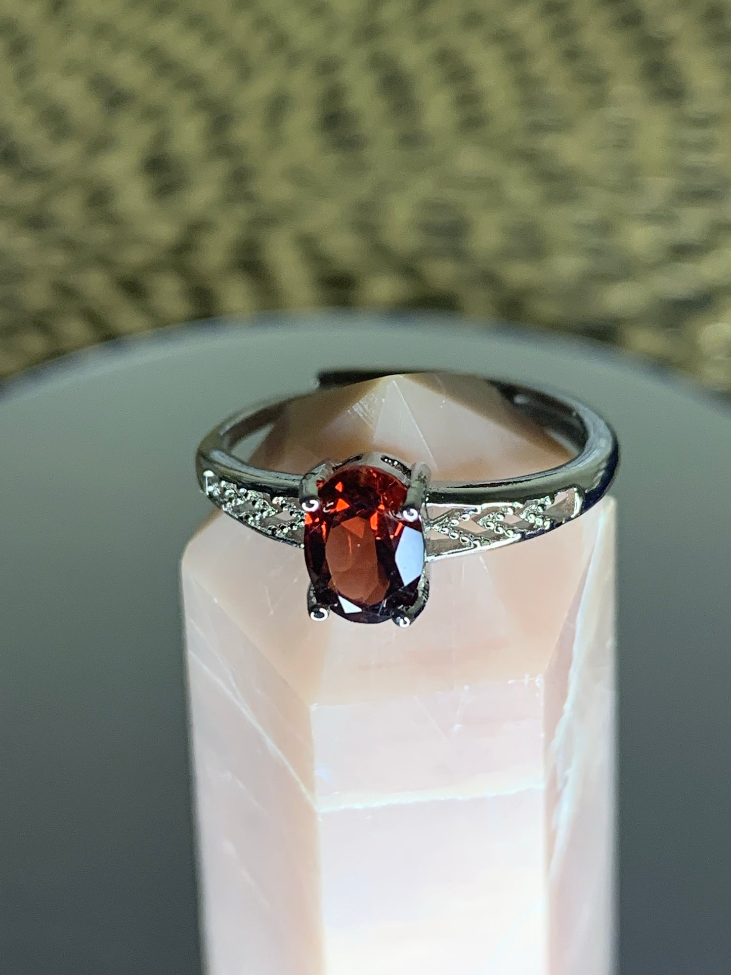 Garnet Adjustable Ring