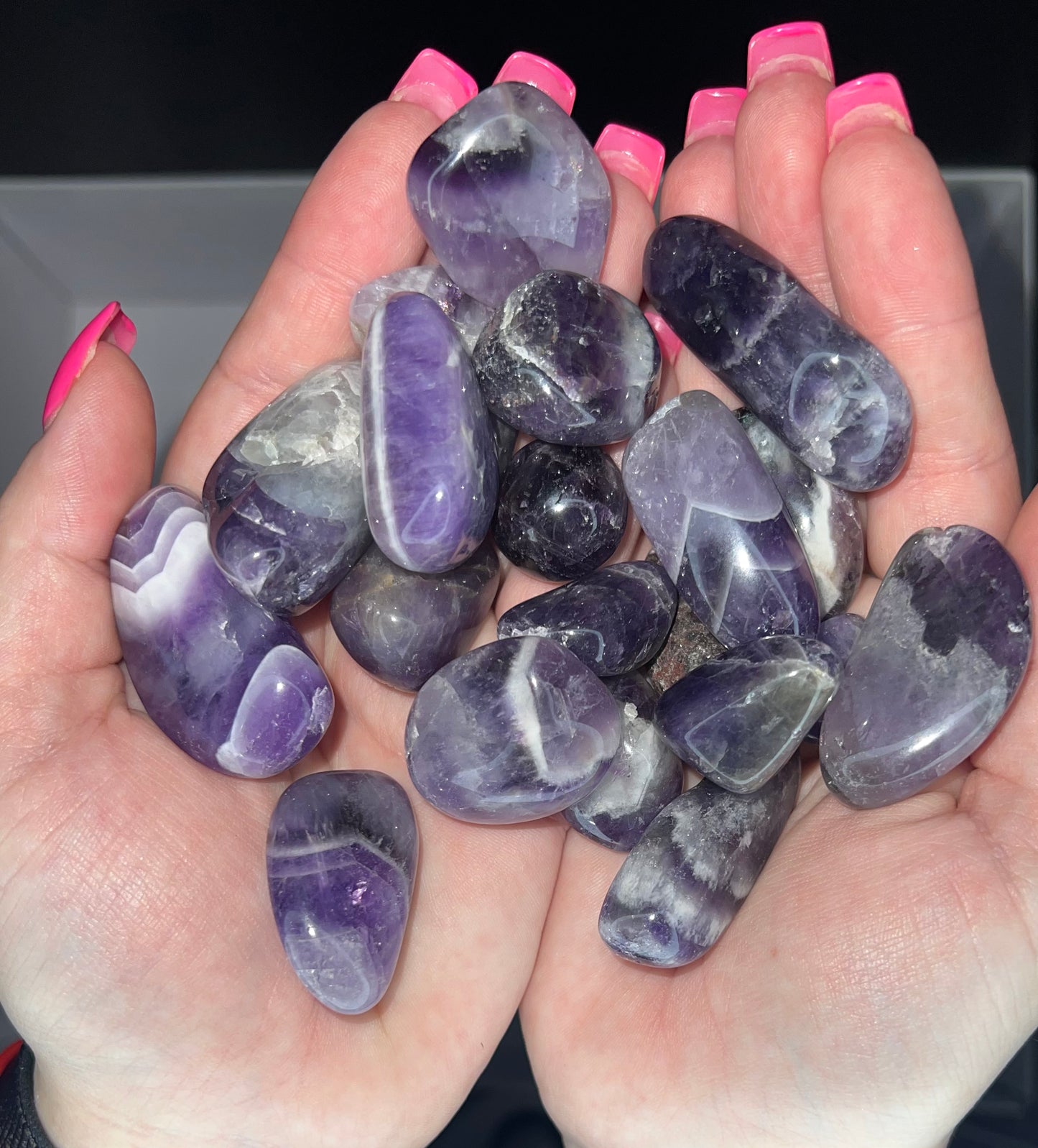 Chevron (Dream) Amethyst Tumbled Stone