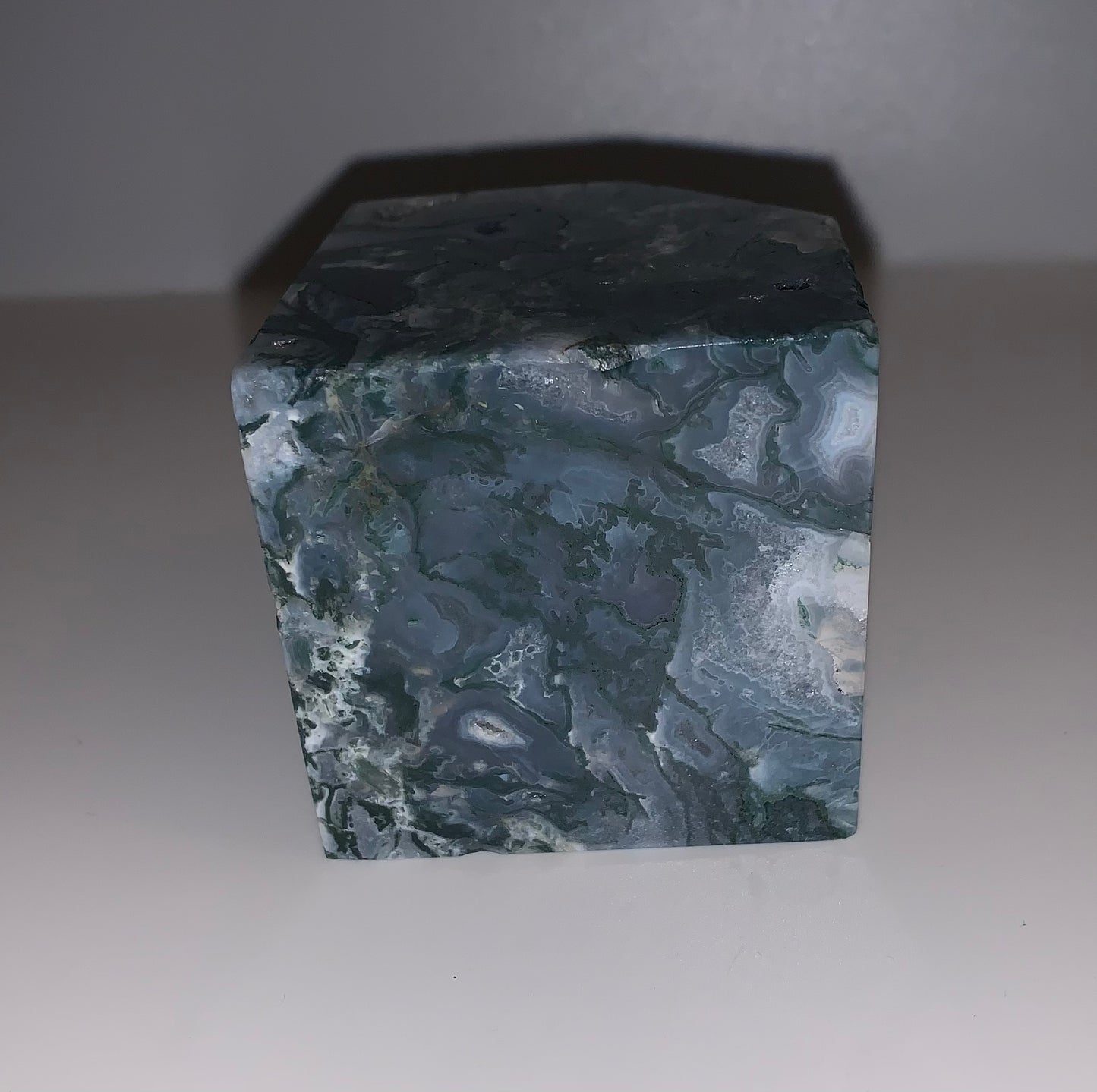 Moss Agate Cube