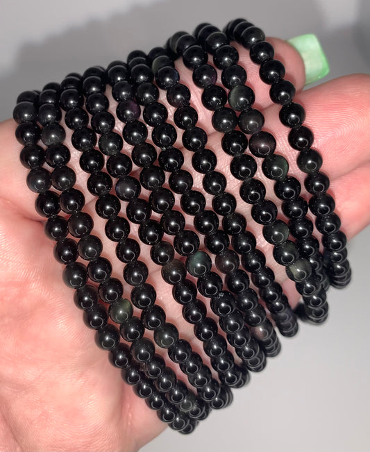 Rainbow Obsidian 4mm Bracelet