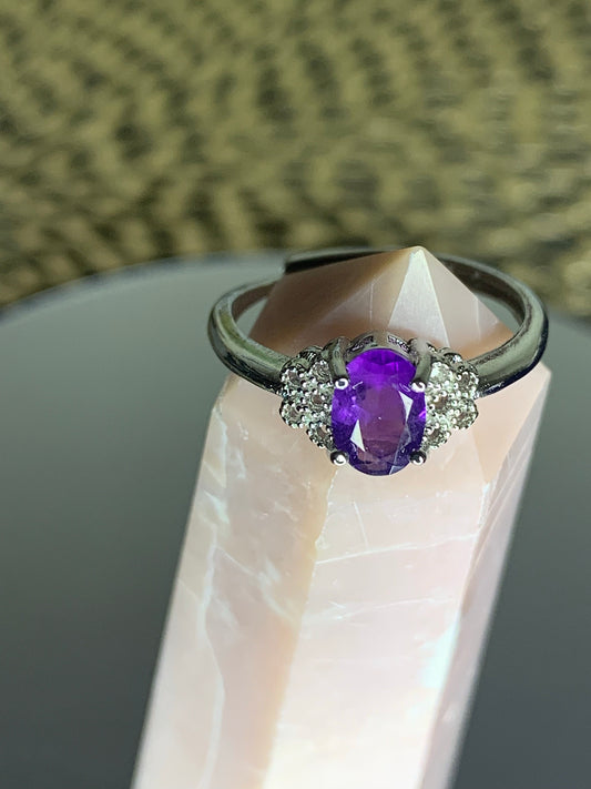 Amethyst Adjustable Ring