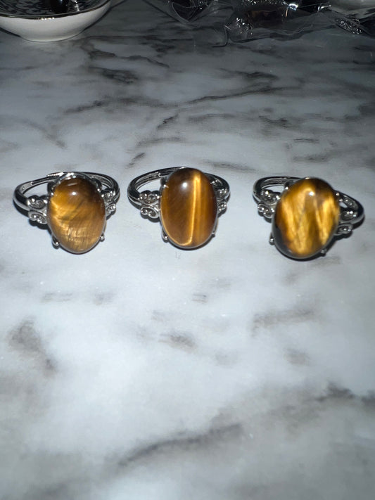 Tiger’s Eye Adjustable Ring