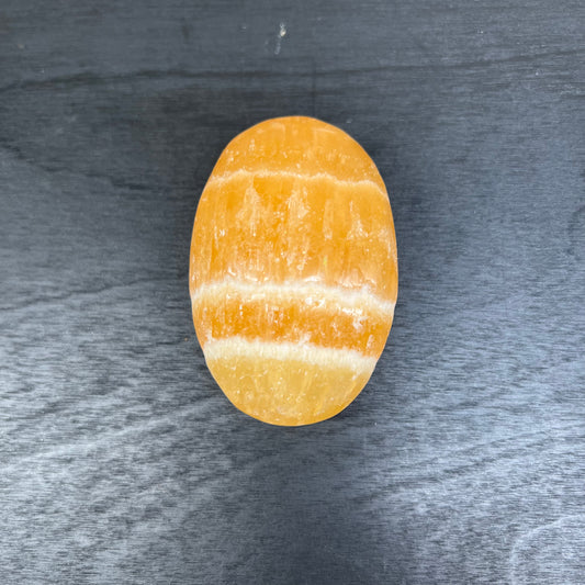 Orange Calcite Palm Stone 22G