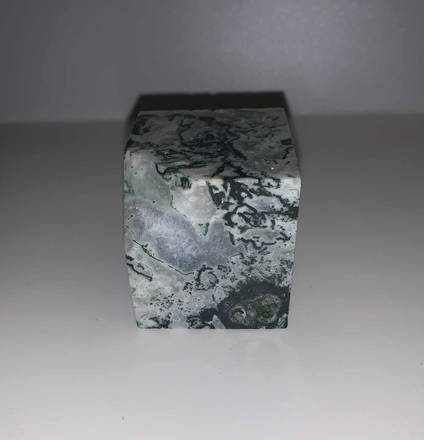 Moss Agate Cube