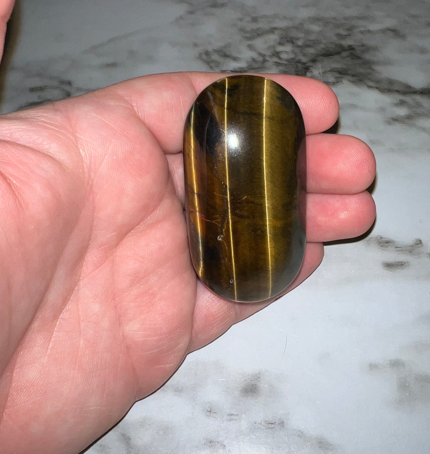 Tiger’s Eye Palm Stone 17B