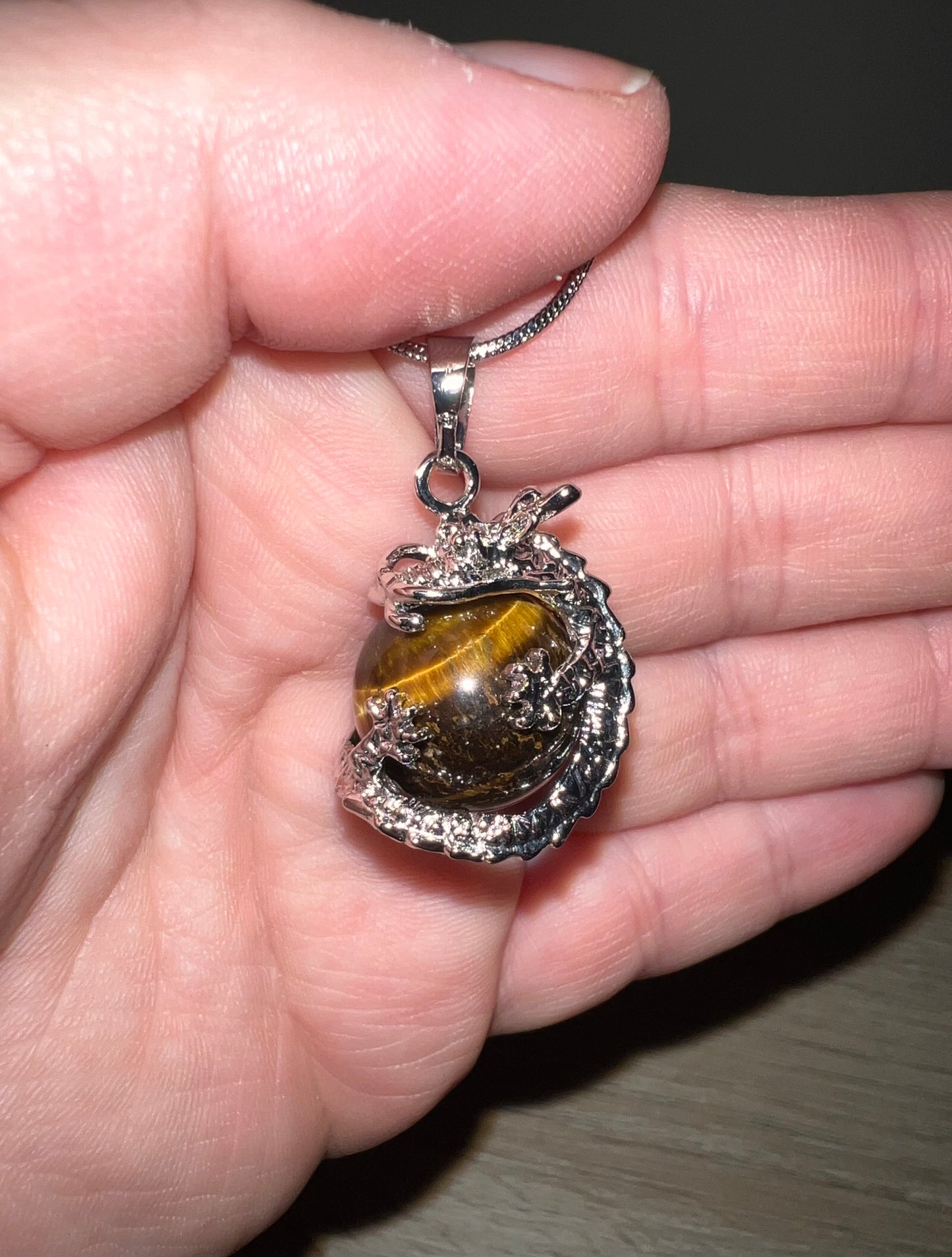 Tiger’s Eye Dragon Necklace 15S