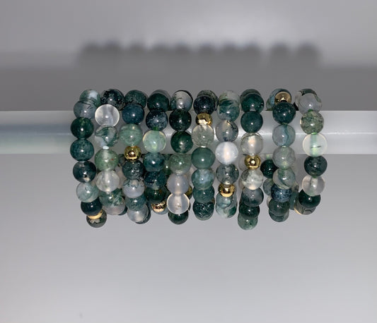 Moss Agate 4mm Ring