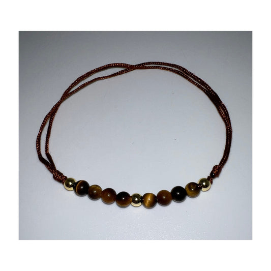 Tiger's Eye 4mm Adjustable Anklet