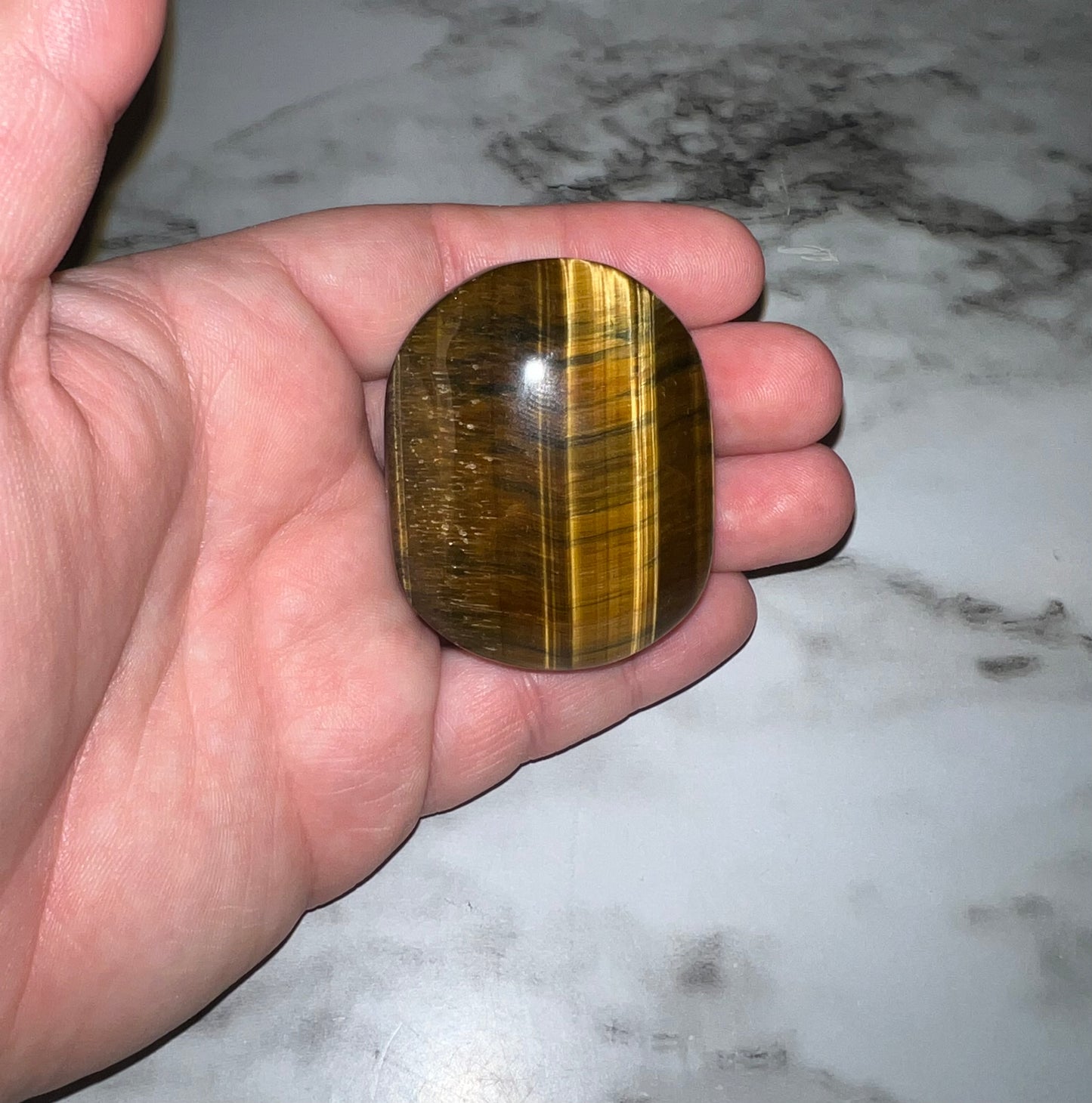 Tiger’s Eye Palm Stone 17A