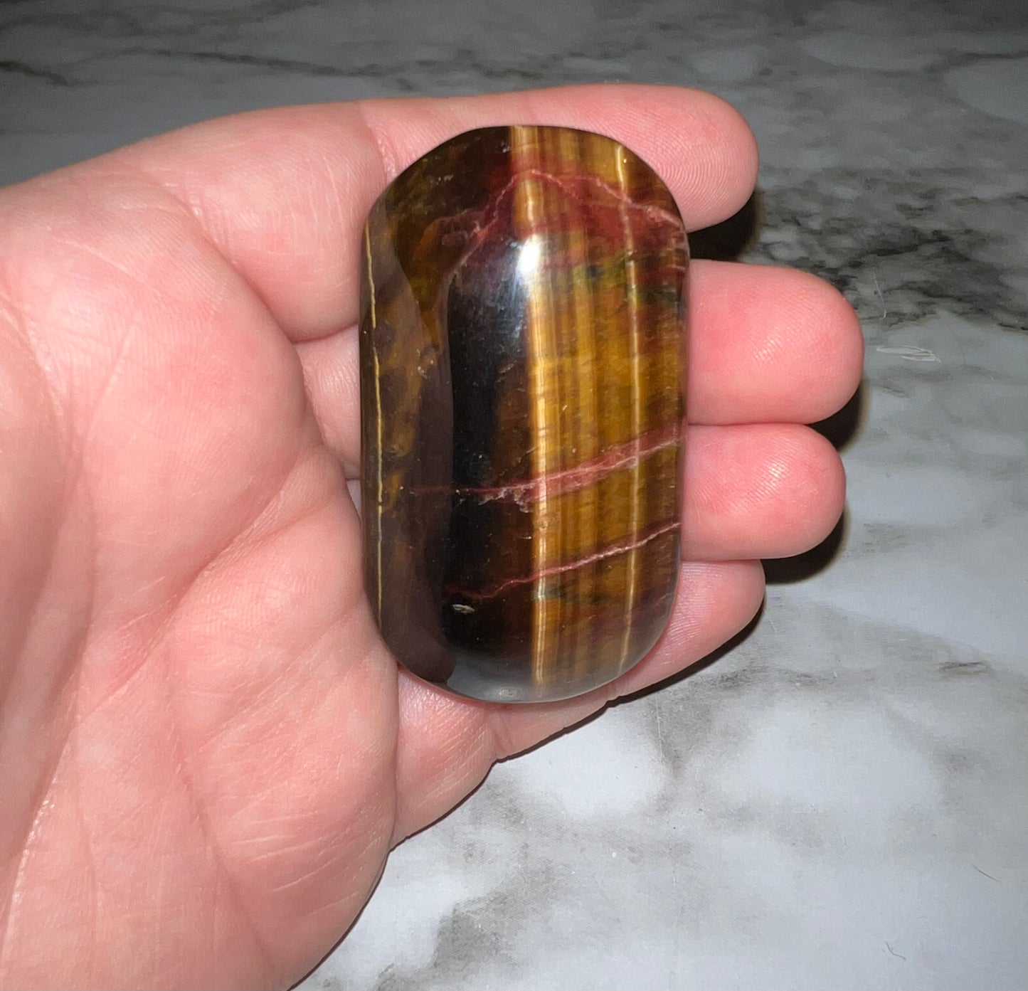 Tiger’s Eye Palm Stone 14A