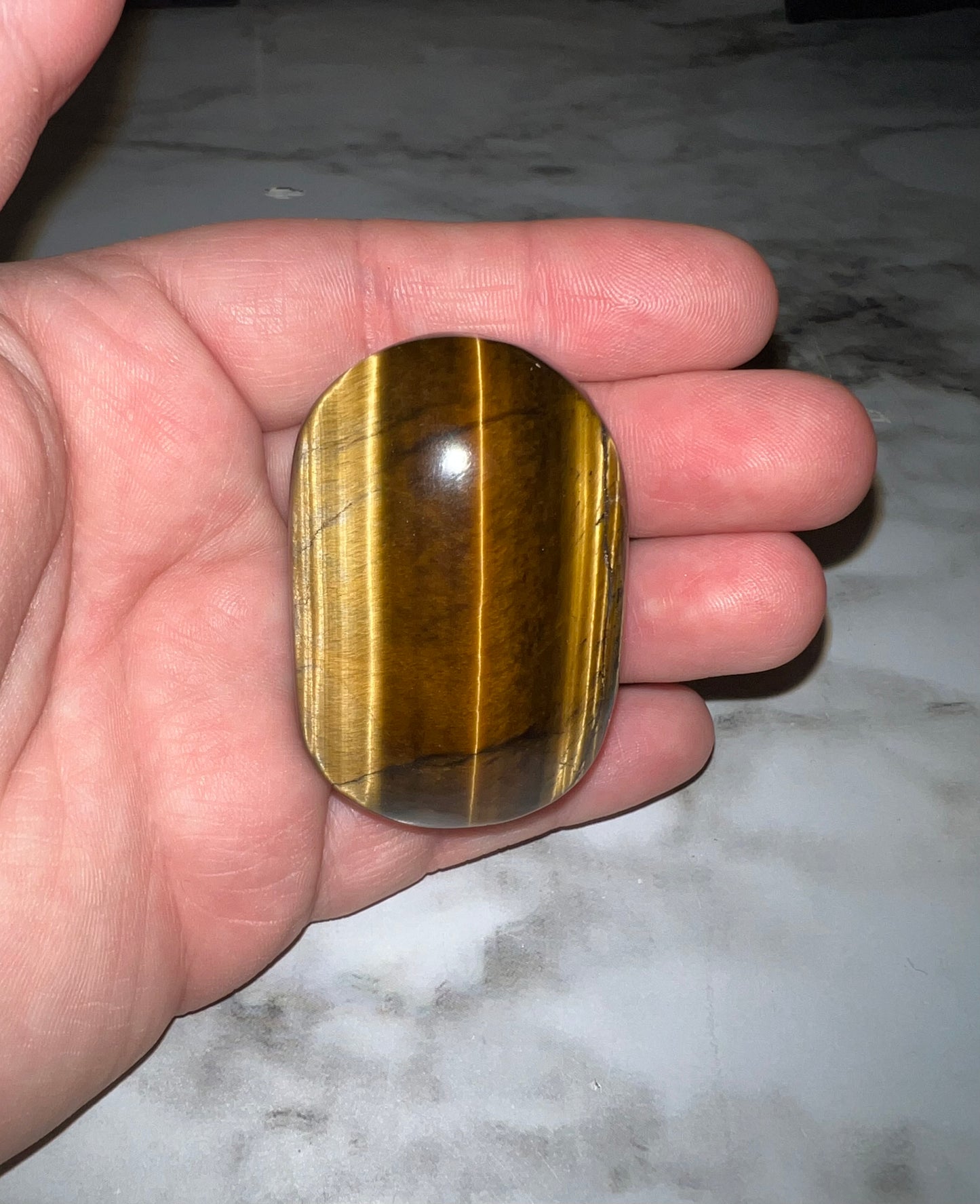 Tiger’s Eye Palm Stone 13B