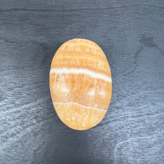 Orange Calcite Palm Stone 20C