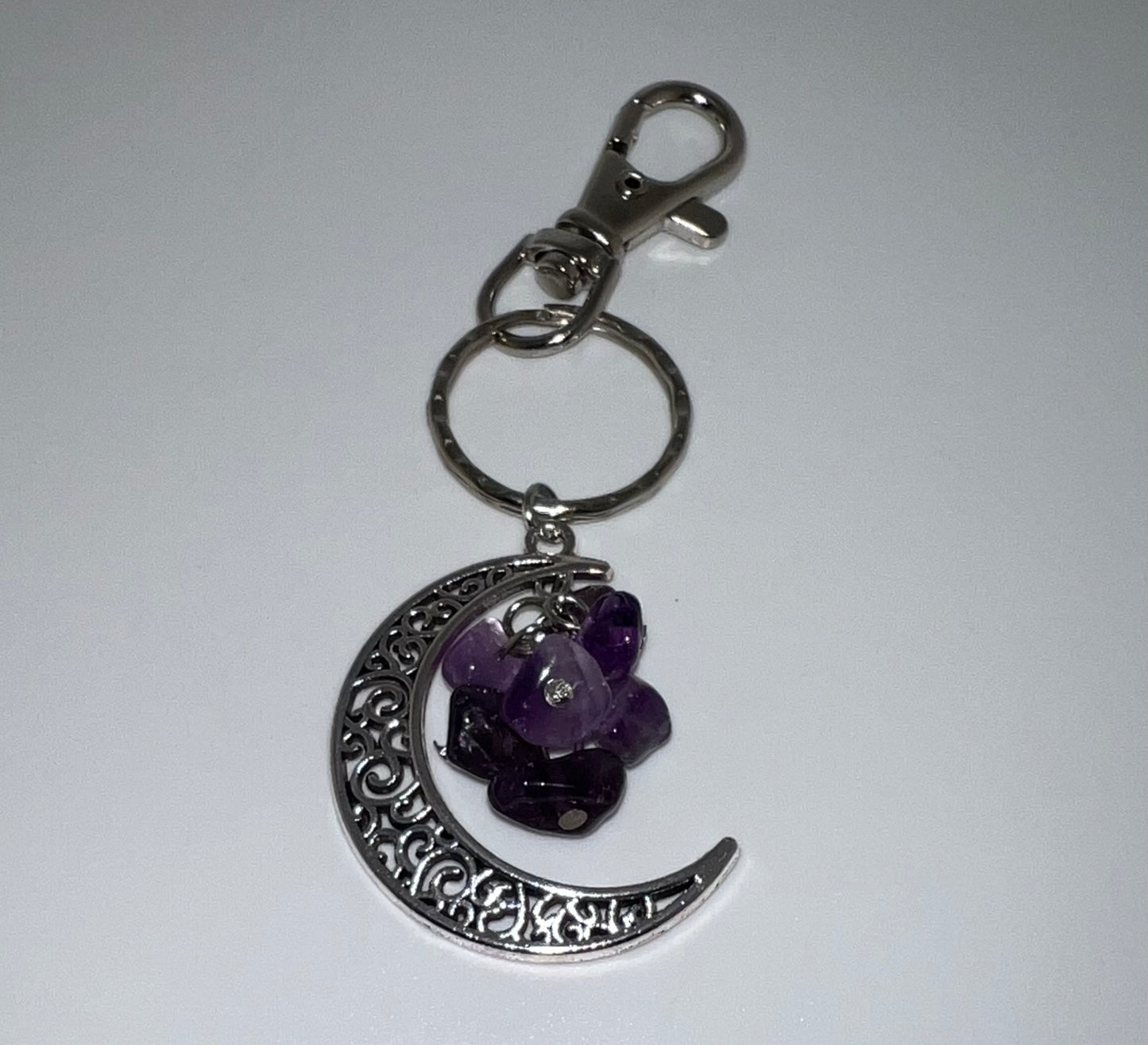 Amethyst Moon Keychain